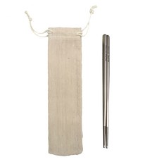 YUTU 純鈦輕量筷子組 19cm, 1個, 附收納袋的筷子組, 純鈦