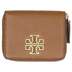 TORY BURCH 雙T LOGO荔枝紋拉鍊短夾