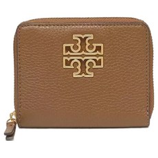 TORY BURCH 雙T LOGO素面扣式皮革短夾