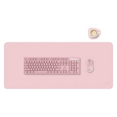 지클릭커 가죽 장패드 데스크 매트 900 x 400 mm + 티코스터 세트, 글랫 핑크, 1세트