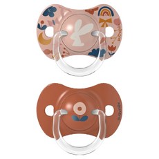 suavinex 蘇維妮 扁圓型安撫奶嘴2件組, 1套, 魔幻森林 米色, 18個月