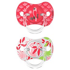 suavinex 蘇維妮 扁圓型安撫奶嘴2件組, 1套, 迷幻熱帶 粉紅色, 6~18個月