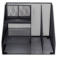 deLi 得力 多功能拉網金屬辦公收納盒 W79075 320 x 265 x 270mm, 黑色, 7層