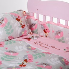 vivibaby 台灣製 嬰兒床寢具5件組, 粉色, 5件組