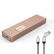 ORICO 奧睿科 散熱片散熱USB 3 2 Gen1 6Gbps M.2 SSD外接硬碟殼+2合1線組 金色, 1套, M231C3