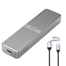 ORICO 奧睿科 散熱片散熱USB 3 2 Gen1 6Gbps M.2 SSD外接硬碟殼+2合1線組 灰色, 1套, M221C3