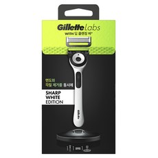 gillettelabs 正品 深度清潔刮鬍刀 鋒利白色版, 1套, 握柄 + 刀片 + 刮鬍刀座