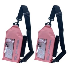 SHIELD PLUS 大容量 Nouveau 高級腰包斜背防水袋, 2個, 粉紅色