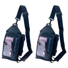 SHIELD PLUS 大容量 Nouveau 高級腰包斜背防水袋, 2個, 黑色