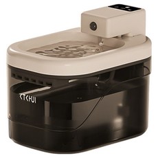 Bayler 貓狗通用無線靜音寵物智能感應飲水機, 透明黑, 1個