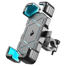 Ez2mk 원터치 충격 흔들림방지 핸들바형 오토바이 휴대폰 거치대, 블루, MS-1400