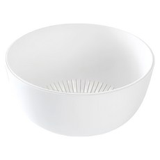 SHIMOYAMA 日本霜山 深型可微波耐熱瀝水籃+盆兩件組 2.8L, 2層, 1個, 白色