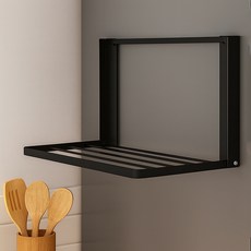 바른리빙 무타공 접이식 자석 선반, 블랙, 1개