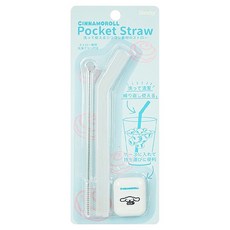 Hashy 環保可捲摺矽膠吸管 附攜帶盒 + 清潔刷 大耳狗, 1套, 2個裝