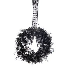 Treova 現代優雅人造花環 29 x 49 cm, 骷髏藤蔓圓形蝴蝶結花環