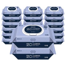 코디 소프트터치 물티슈 캡형, 35g, 100매, 20개