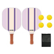 멍미 마샤투 모던 패들 라켓 2p + 공 4p + 파우치 세트 퍼플, 퍼플(라켓), 1세트