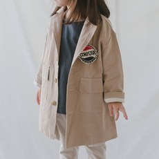 YEROOYENA 兒童都市自然風寬鬆長版夾克