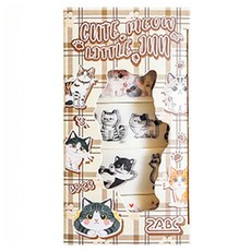 微笑貓咪紙膠帶 1.5cm x 2m 5入組, 1套, style2