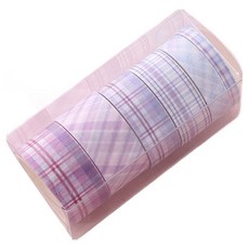 해피제이 다꾸 벽꾸미기 파스텔 체크 마스킹테이프 6종 세트, 퍼플, 1세트