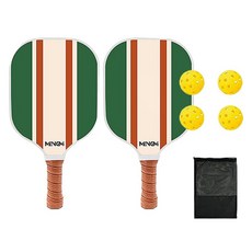 멍미 마샤투 모던 패들 라켓 2p + 공 4p + 파우치 세트 그린, 그린(라켓), 1세트