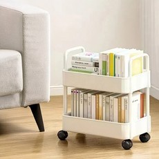 쿠쏘 이동식 수납 트롤리, 화이트, 2단