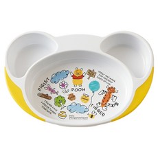 Skater 離乳多隔餐盤 維尼, 白色 + 黃色, 1個, 單品