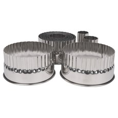 高不鏽鋼褶皺餅乾模具 12種組 5cm, 銀, 1套