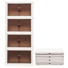 多用途移動式折疊4層收納櫃 門板型, 1個, 單一顏色