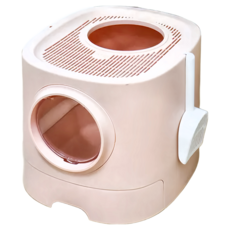 iCat 寵喵樂 SPACE 系列 白洞大容量封閉抽屜式貓砂盆, 1個, 粉色