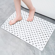 快速排水防滑安全浴室墊 79 x 46 cm, 白色, 1個