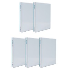 Youngoh D型環活頁夾 3孔, 5個, 白色 + 透明