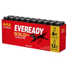 에너자이저 에버레디 골드 알카라인 AAA 건전지, 20개입, 1개