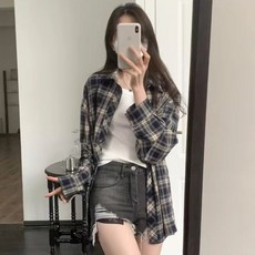 Lemon Soul 女款 Lassie 寬鬆版型格紋襯衫