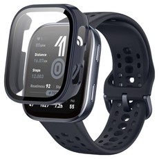 SPACE SHIELD 智慧手錶PC鋼化玻璃一體式保護殼, 1個, 午夜藍