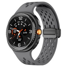 하마테 스마트워치 멀티타공 마그네틱버클 실리콘 스트랩 40 / 44 / 46mm, 다크그레이, 1개