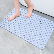 快速排水防滑安全浴室墊 79 x 46 cm, 天空藍, 1個
