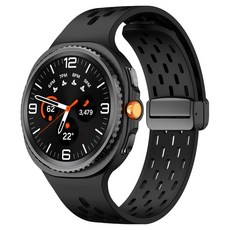 HAMATE 智慧手錶多孔磁吸式矽膠錶帶 40 / 44 / 46mm, 黑色, 1個