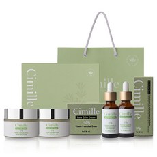 Cimille 草本舒緩精華 2入 + 純淨鎮靜乳霜 2入 禮盒組 + 提袋, 1套