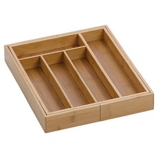 kela 可伸縮竹製餐具收納盒 KE681, 褐色, 1個