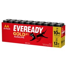에너자이저 에버레디 골드 알카라인 AA 건전지, 1개, 20개입