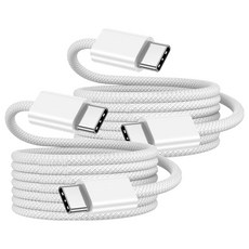 뉴클 C타입-C타입 PD 고속충전 우븐 케이블 65W, 화이트, 2개, 1m