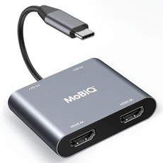 MoBiQ Type-C 4K 雙HDMI 4埠多功能集線器, 單色, CT-41P