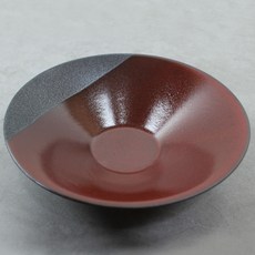 Dalsogum 韓國製造 陶瓷主餐盤 蓋飯 炒飯 雙色義大利麵碗, 雙色酒紅, 1個