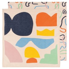 danica STUDIO Jubilee 有機棉茶巾擦拭布 63cm, 2個, 彩色塗鴉