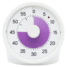 빌라드하우스 티엠포 무소음 그라데이션 타이머 일시정지 뽀모도로 시간 관리 수험생 공부 알람 시계 라운드, 1개, 퍼플