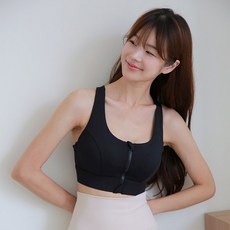 문릿 여성용 이지핏 앞지퍼 프리미엄 스포츠브라