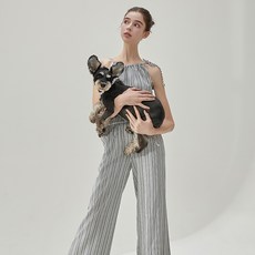 VikiniVender 女款 Halo 條紋寬褲兩件式