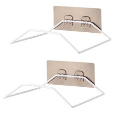 접착식 욕실 세숫대야걸이, 화이트, 2개