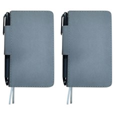 STANDARD OWN HERITAGE 筆環綁帶精裝筆記本 S Mini Pocket 雙格式 橫線/空白日誌 96頁 + 3色原子筆, 2套, 灰色